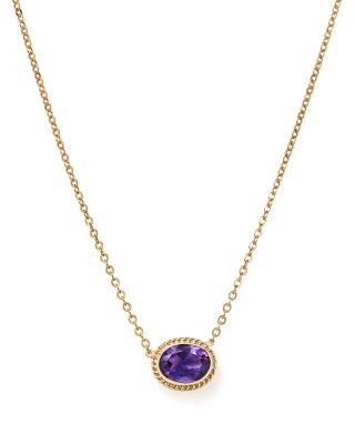 Amethyst Bezel Pendant Necklace in 14K Yellow Gold by BLOOMINGDALE'S FINE COLLECTION
