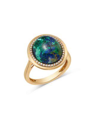 Azurite & Diamond Halo Ring in 14K Yellow Gold by BLOOMINGDALE'S FINE COLLECTION
