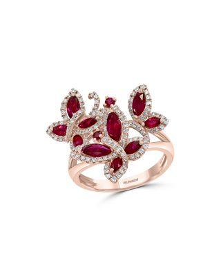 Bloomingdale's Ruby & Diamond Butterfly Statement Ring in 14K Rose Gold -Exclusive by BLOOMINGDALE'S FINE COLLECTION