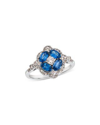 Blue Sapphire & Champagne Diamond Ring in 14K White Gold by BLOOMINGDALE'S FINE COLLECTION