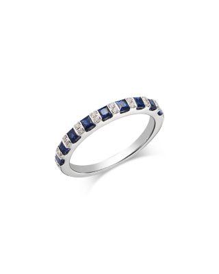 Blue Sapphire & Diamond Band Ring in 14K White Gold by BLOOMINGDALE'S FINE COLLECTION