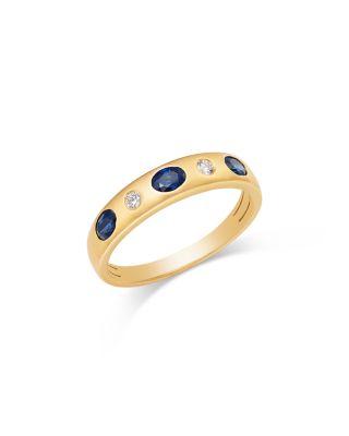 Blue Sapphire & Diamond Band in 14K Yellow Gold by BLOOMINGDALE'S FINE COLLECTION