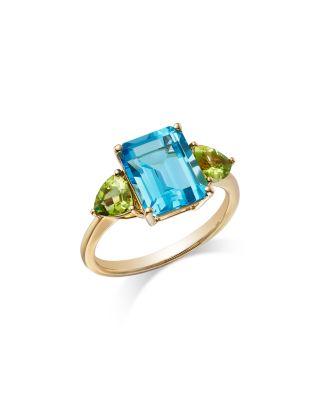 Blue Topaz & Peridot Ring in 14K Yellow Gold by BLOOMINGDALE'S FINE COLLECTION