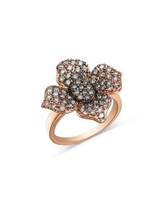 Brown Diamond Ombr&eacute; Flower Ring in 14K Rose Gold by BLOOMINGDALE'S FINE COLLECTION
