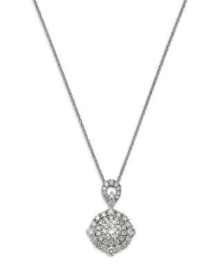 Certified Diamond Halo Pendant Necklace in 18K White Gold by BLOOMINGDALE'S FINE COLLECTION