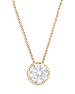 Certified Lab Grown Diamond Bezel Pendant Necklace in 18K Yellow Gold by BLOOMINGDALE'S FINE COLLECTION