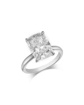 Certified Lab Grown Diamond Elongated Cushion Solitaire Ring in 18K White Gold by BLOOMINGDALE'S FINE COLLECTION