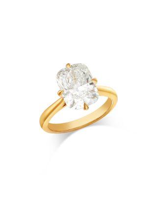Certified Lab Grown Diamond Elongated Cushion Solitaire Ring in 18K Yellow Gold by BLOOMINGDALE'S FINE COLLECTION