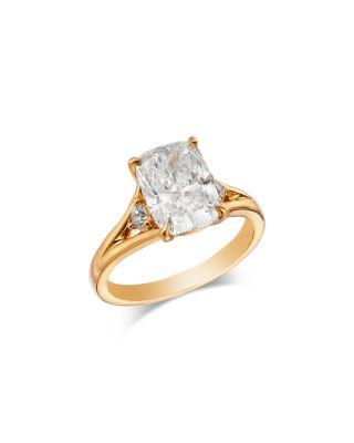 Certified Lab Grown Diamond Elongated Cushion Solitaire Ring in 18K Yellow Gold by BLOOMINGDALE'S FINE COLLECTION
