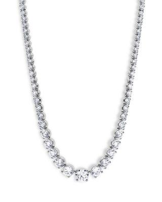 Certified Lab Grown Diamond Graduated Tennis Necklace in 18K White Gold by BLOOMINGDALE'S FINE COLLECTION