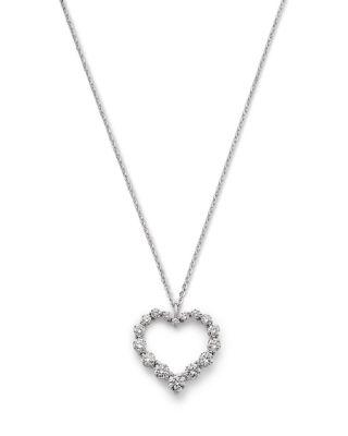 Certified Lab Grown Diamond Heart Pendant Necklace in 14K White Gold by BLOOMINGDALE'S FINE COLLECTION