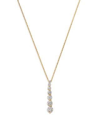 Certified Lab Grown Diamond Linear Pendant Necklace in 14K Yellow Gold by BLOOMINGDALE'S FINE COLLECTION