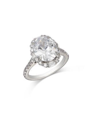 Certified Lab Grown Diamond Oval Halo Engagement Ring in 18K White Gold by BLOOMINGDALE'S FINE COLLECTION