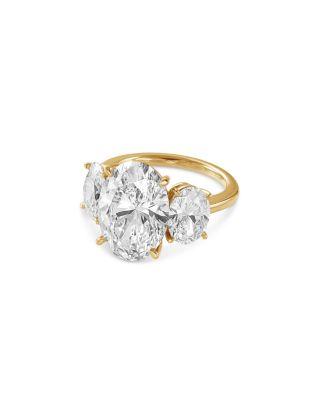 Certified Lab Grown Diamond Oval Three Stone Engagement Ring in 18K Yellow Gold by BLOOMINGDALE'S FINE COLLECTION