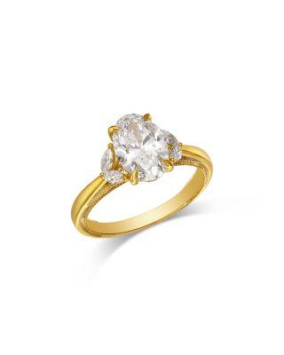 Certified Lab Grown Diamond Oval & Marquis Engagement Ring in 18K Yellow Gold by BLOOMINGDALE'S FINE COLLECTION