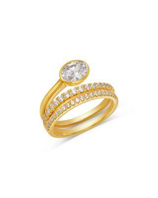 Certified Lab Grown Diamond Oval & Round Bypass Ring in 14K Yellow Gold by BLOOMINGDALE'S FINE COLLECTION