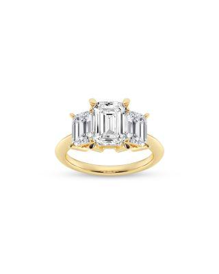 Certified Lab Grown Emerald-Cut Diamond Engagement Ring in 18K Yellow Gold by BLOOMINGDALE'S FINE COLLECTION