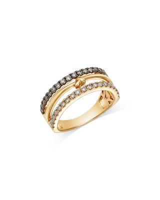 Champagne & Brown Diamond Faux Stack Band in 14K Yellow Gold by BLOOMINGDALE'S FINE COLLECTION
