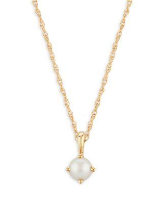 Children's Cultured Freshwater Pearl Pendant Necklace in 14K Yellow Gold by BLOOMINGDALE'S FINE COLLECTION