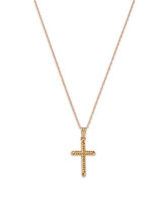 Children's Swirl Cross Pendant Necklace in 14K Yellow Gold by BLOOMINGDALE'S FINE COLLECTION