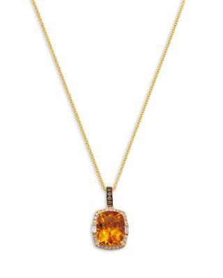 Citrine & Diamond Halo Pendant Necklace in 14K Yellow Gold by BLOOMINGDALE'S FINE COLLECTION