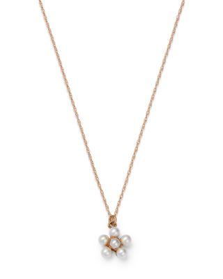 Cultured Freshwater Pearl Flower Pendant Necklace in 14K Yellow Gold by BLOOMINGDALE'S FINE COLLECTION