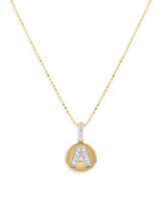Diamond Accent Initial Pendant Necklace in 14K Yellow Gold by BLOOMINGDALE'S FINE COLLECTION