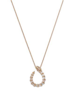 Diamond Baguette Serpent Pendant Necklace in 14K Yellow Gold by BLOOMINGDALE'S FINE COLLECTION