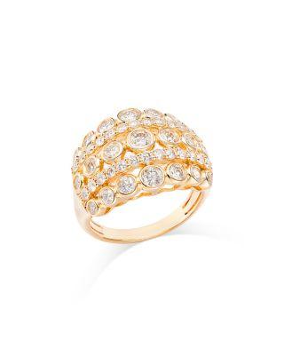 Diamond Bezel Multi Row Statement Ring in 14K Yellow Gold by BLOOMINGDALE'S FINE COLLECTION