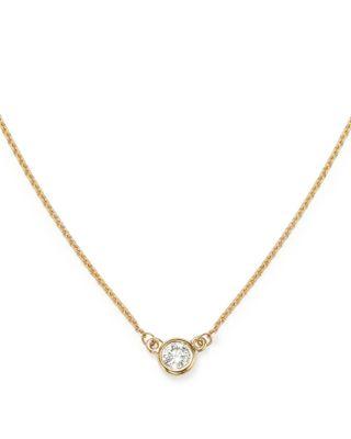 Diamond Bezel Set Pendant Necklace in 14K Gold by BLOOMINGDALE'S FINE COLLECTION
