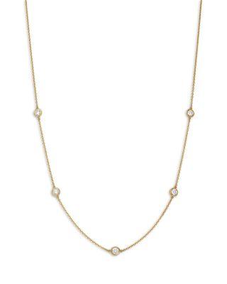 Diamond Bezel Station Necklace in 14K Gold by BLOOMINGDALE'S FINE COLLECTION