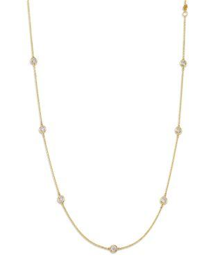 Diamond Bezel Station Necklace in 14K Gold by BLOOMINGDALE'S FINE COLLECTION