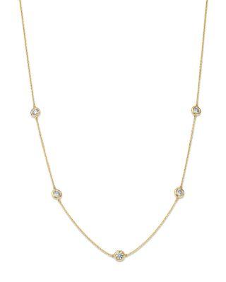 Diamond Bezel Station Necklace in 14K Gold by BLOOMINGDALE'S FINE COLLECTION