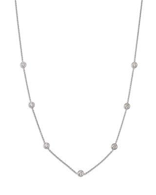 Diamond Bezel Station Necklace in 14K White Gold by BLOOMINGDALE'S FINE COLLECTION