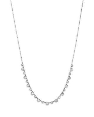 Diamond Bezel Station Necklace in 14K White Gold by BLOOMINGDALE'S FINE COLLECTION