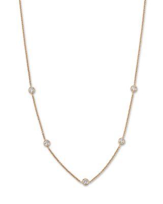 Diamond Bezel Station Necklace in 14K Yellow Gold by BLOOMINGDALE'S FINE COLLECTION