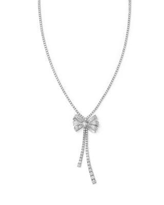 Diamond Bow Lariat Tennis Necklace in 14K White Gold by BLOOMINGDALE'S FINE COLLECTION