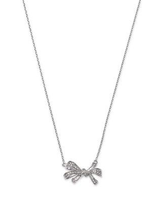 Diamond Bow Pendant Necklace in 14K White Gold by BLOOMINGDALE'S FINE COLLECTION