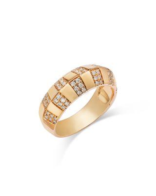 Diamond Checkerboard Ring in 14K Yellow Gold by BLOOMINGDALE'S FINE COLLECTION
