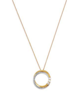 Diamond Circle Pendant Necklace in 14K Two Tone Gold by BLOOMINGDALE'S FINE COLLECTION