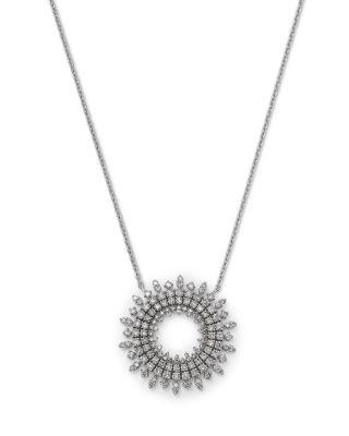 Diamond Circle Pendant Necklace in 14K White Gold by BLOOMINGDALE'S FINE COLLECTION