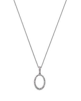 Diamond Circle Pendant Necklace in 14K White Gold by BLOOMINGDALE'S FINE COLLECTION