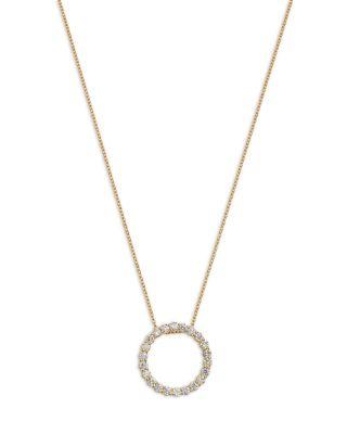 Diamond Circle Pendant Necklace in 14K Yellow Gold by BLOOMINGDALE'S FINE COLLECTION
