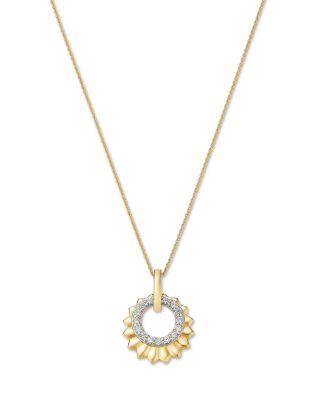 Diamond Circle Pendant Necklace in 14K Yellow Gold by BLOOMINGDALE'S FINE COLLECTION Diamond Circle Pendant Necklace in 14K Yellow Gold by BLOOMINGDALE'S FINE COLLECTION