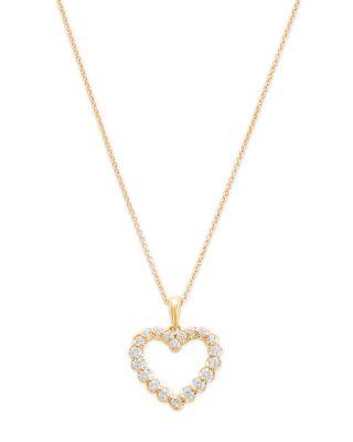 Diamond Classic Heart Pendant Necklace Collection in 14K Gold by BLOOMINGDALE'S FINE COLLECTION