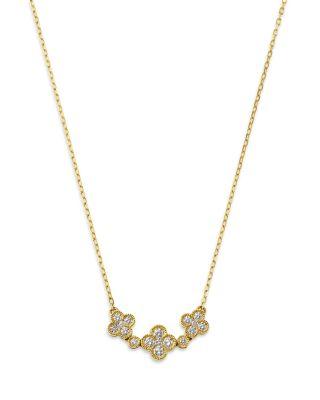 Diamond Clover Necklace in 14K Yellow Gold by BLOOMINGDALE'S FINE COLLECTION