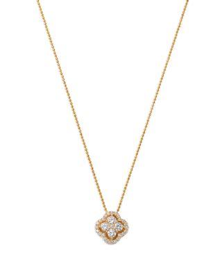Diamond Clover Pendant Necklace in 14K Yellow Gold by BLOOMINGDALE'S FINE COLLECTION