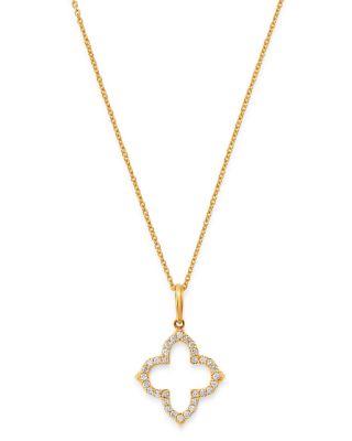 Diamond Clover Pendant Necklace in 14K Yellow Gold by BLOOMINGDALE'S FINE COLLECTION