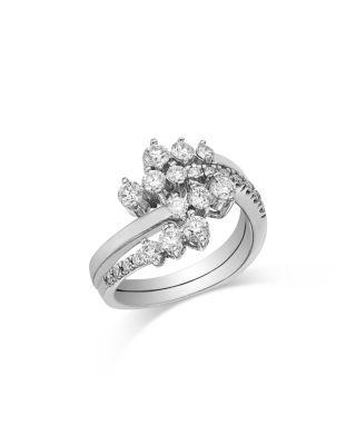 Diamond Cluster Bypass Ring in 14K White Gold by BLOOMINGDALE'S FINE COLLECTION