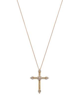 Diamond Cross Pendant Necklace in 14K Yellow Gold by BLOOMINGDALE'S FINE COLLECTION